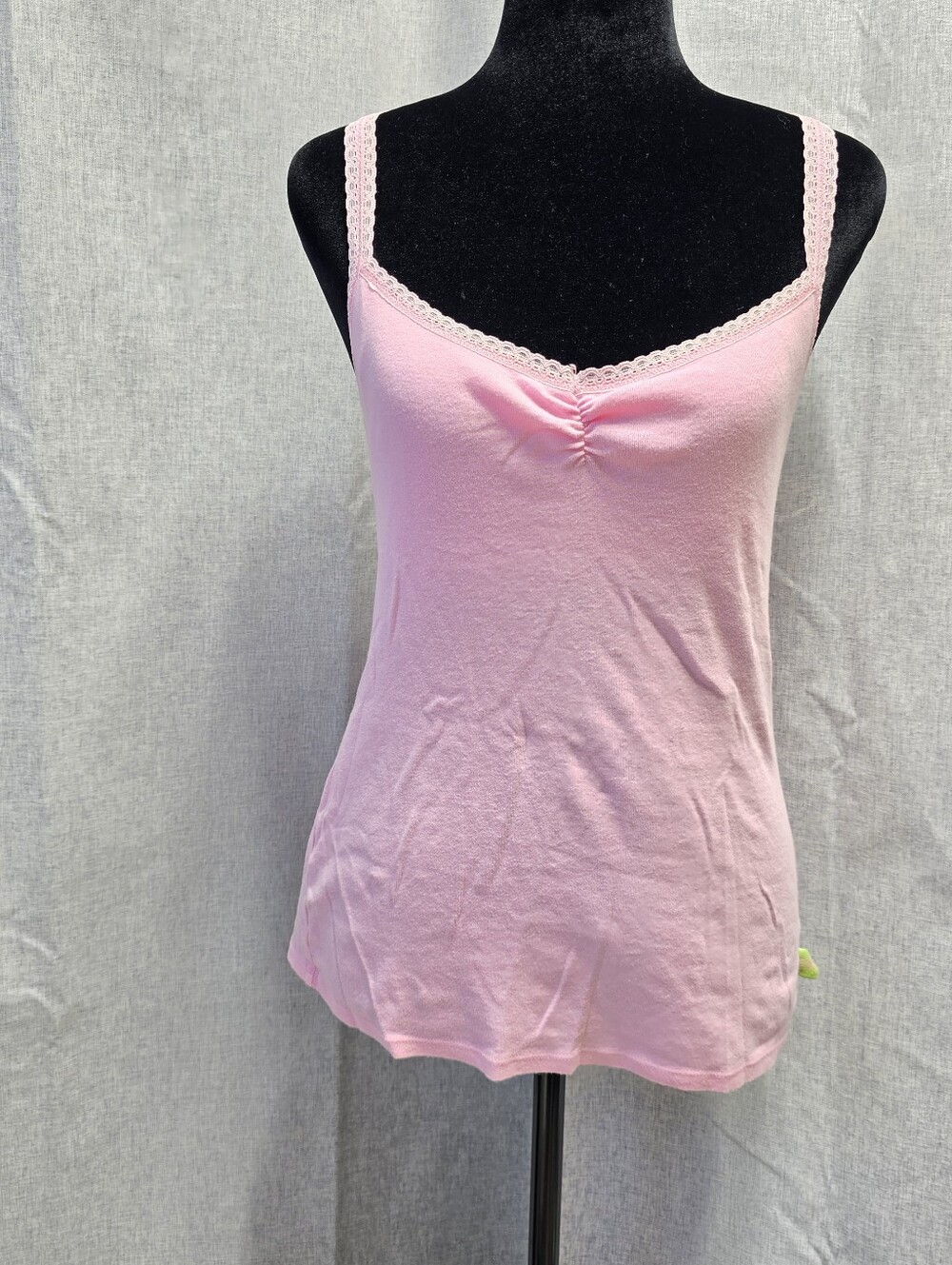 VTG Victoria's Secret Women's Pink Lace Trim Camisole Top 100% Cotton Sz M Y2K